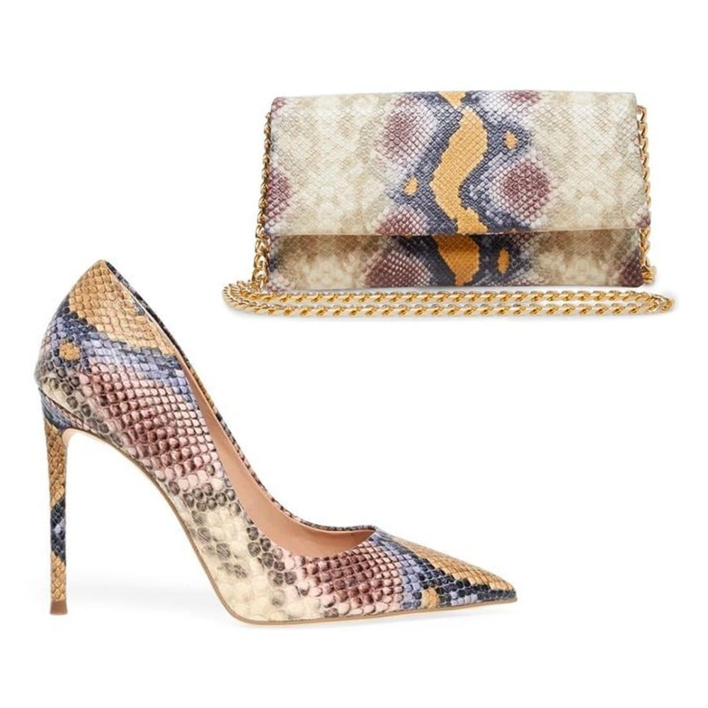 STEVE MADDEN NEW Snake Print Pumps In Box,  WITH the Matching Purse